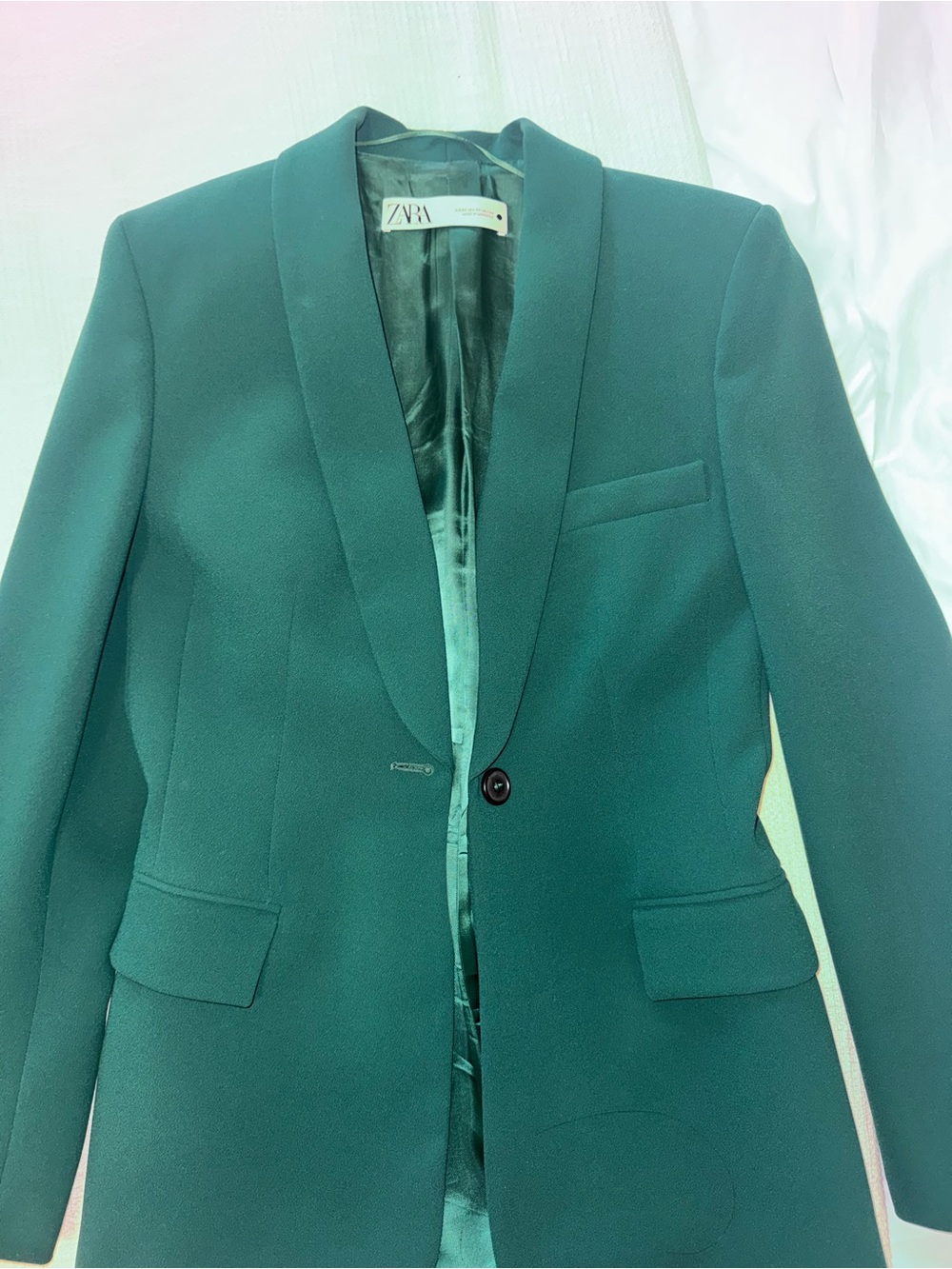 Set! Zara Teal Single-Button Shawl Lapel Blazer and pants
